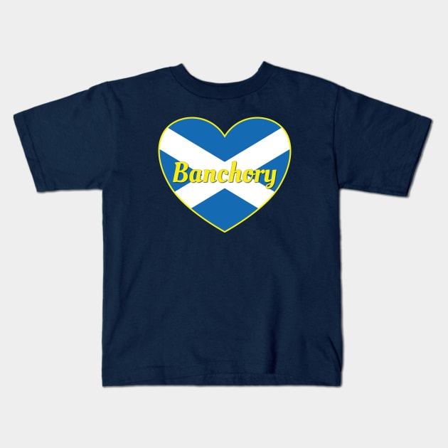 Banchory Scotland UK Scotland Flag Heart Kids T-Shirt by DPattonPD